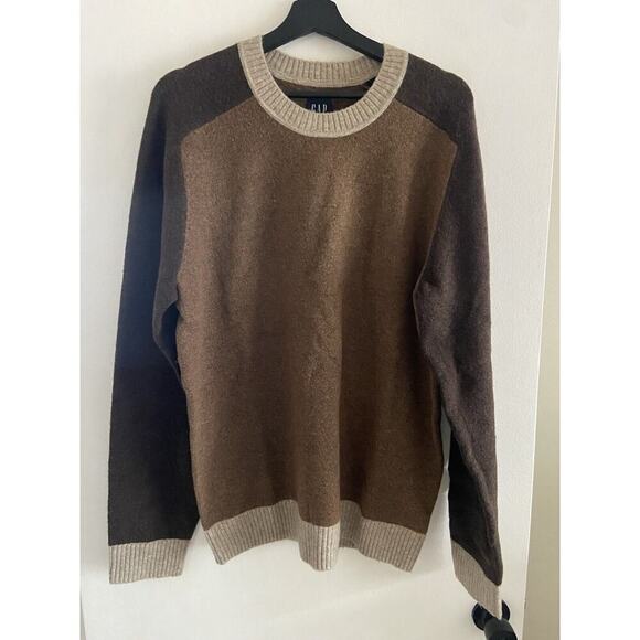 Gap Men’s Crewneck Sweater Recycled Colorblock Brown Size Large NWT - Picture 2 of 5